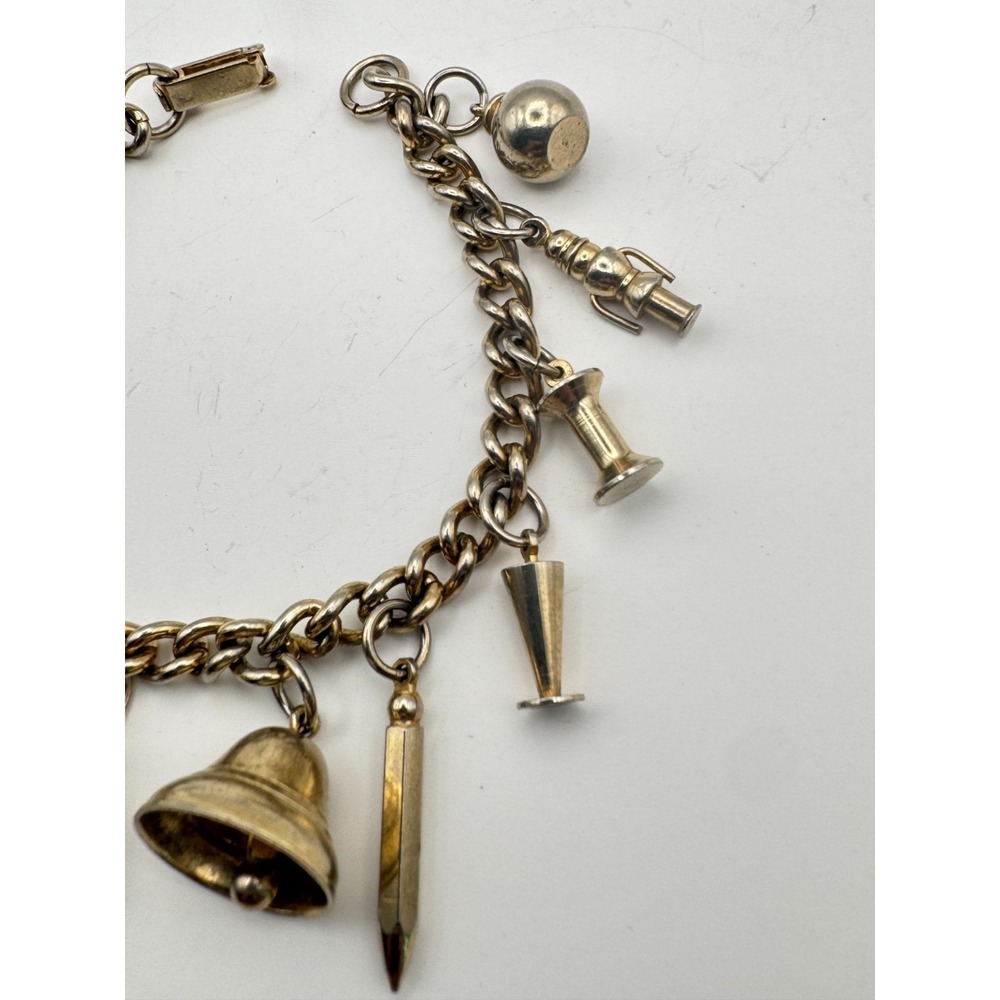 Vintage Charm Bracelet Office Theme Barware Moveable Bell Roller Lamp 1950s - Picture 2 of 9